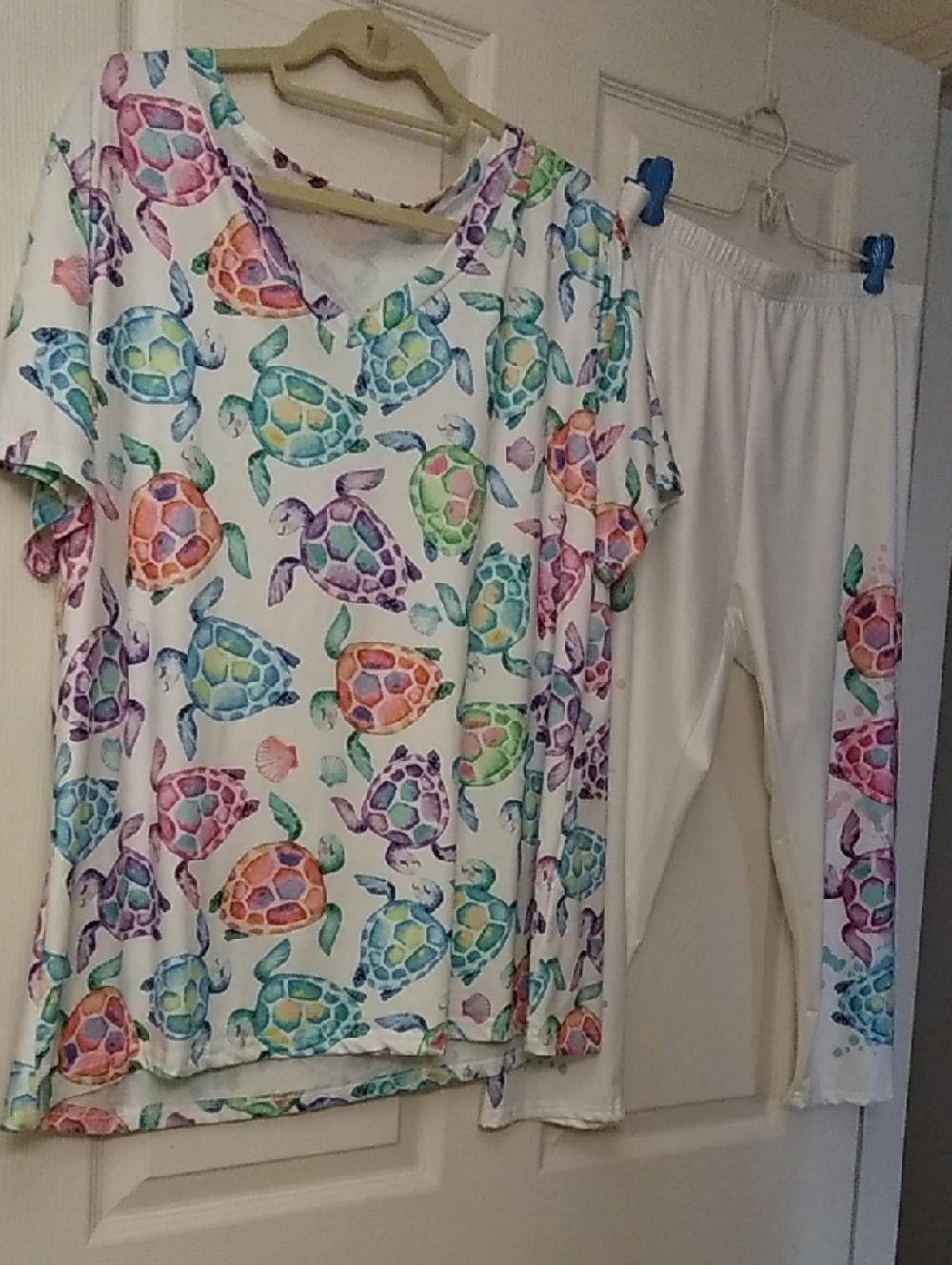 Multicolor Sea Turtle Print Women's Lounge Set